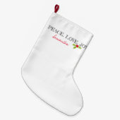 クリスマスピースラブジョーホリーNAMEフェスティバル ラージクリスマスストッキング (正面 (吊り時))
