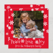 クリスマスピースラブジョーホワイトスノーフレークレッド (正面/裏面)