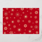 クリスマスピース喜びラブフォトスノーフレーク実在金ゴールド 箔シーズンカード (裏面)