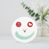 クリスマスピース愛の喜びウィムジーのおもしろい顔写真 シーズンカード (スタンド正面)