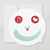 クリスマスピース愛の喜びウィムジーのおもしろい顔写真 シーズンカード (正面)