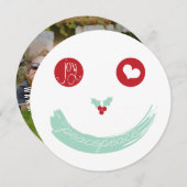 クリスマスピース愛の喜びウィムジーのおもしろい顔写真 シーズンカード (正面/裏面)