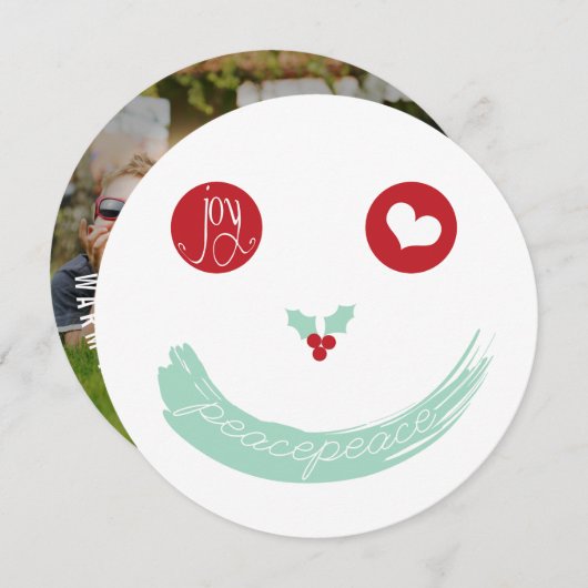 クリスマスピース愛の喜びウィムジーのおもしろい顔写真 シーズンカード (正面/裏面)