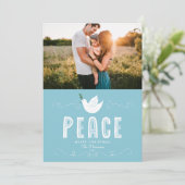 クリスマスピース独身のフォトホリデーカード シーズンカード (スタンド正面)