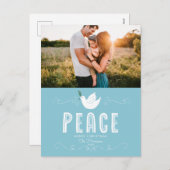 クリスマスピース独身のフォトホリデー葉書 シーズンポストカード (正面/裏面)