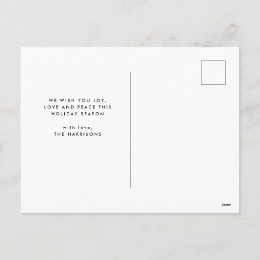クリスマスピース独身のフォトホリデー葉書 シーズンポストカード (裏面)