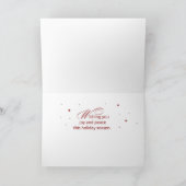 クリスマスピース赤に白い木と金ゴールドの外観 カード (内部)