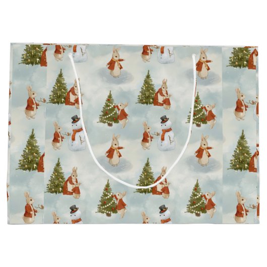 クリスマスピーターうさぎヴィンテージ ラージペーパーバッグ (裏面)