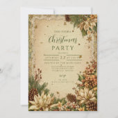 クリスマスピ素朴ネコーンとレース 招待状 (正面)