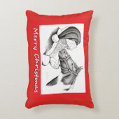 クリスマスピ絵を描ントの馬とサンタ アクセントクッション (正面(垂直))