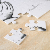 クリスマスピ絵を描ントの馬とサンタ ジグソーパズル (側面)