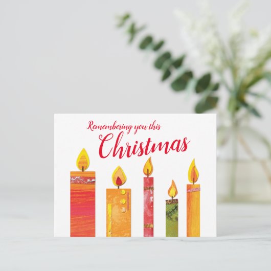 クリスマスファイブがライトキャンドルを切り取った紙アート ポストカード (スタンド正面)