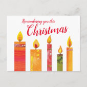 クリスマスファイブがライトキャンドルを切り取った紙アート ポストカード (正面)