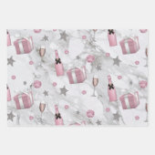 クリスマスファッションの女の子（ギフト付き） ラッピングペーパーシート (正面3)