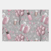 クリスマスファッションの女の子（ギフト付き） ラッピングペーパーシート (正面2)