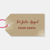 クリスマスファッションイラストレーションと小包 ギフトタグ (裏面横)