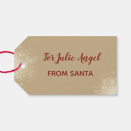 クリスマスファッションイラストレーションと小包 ギフトタグ (裏面横)