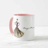 クリスマスファッションイラストレーションと小包 マグカップ (正面左)