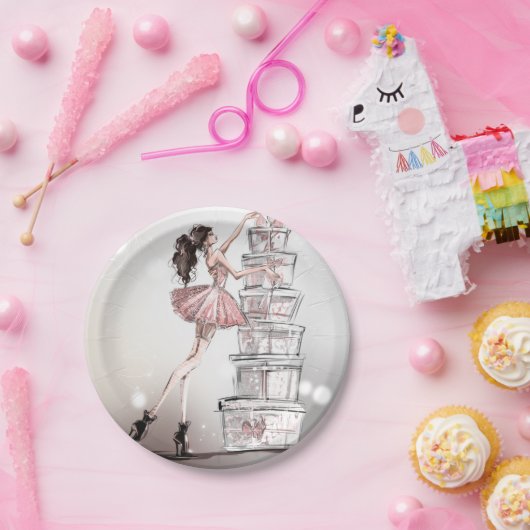 クリスマスファッションイラストレーション紙プレート ペーパープレート (パーティー)