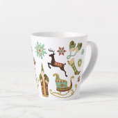 クリスマスファッションドにクリスマスに飾る旧画像 カフェラテマグ (右アングル)