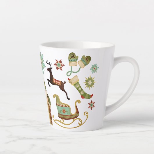 クリスマスファッションドにクリスマスに飾る旧画像 カフェラテマグ (右)