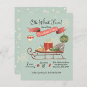 クリスマスファッションドの古いスレッド 招待状 (正面/裏面)