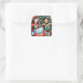 クリスマスファッションドの古い朝 スクエアシール (バッグ)