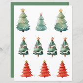 クリスマスファッシーの切り抜き木 (正面/裏面)