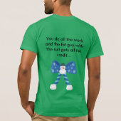 クリスマスファットマンサンタオフィスユーモアおもしろいジョーク Tシャツ (裏面)