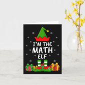 クリスマスファミリーおもしろいマッチング私は数学小妖精や小人キリスト カード (黄色い花)