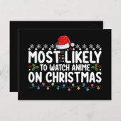 クリスマスファミリーでアニメを見る可能性が最も高い ポストカード (正面/裏面)