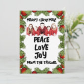 クリスマスファミリーの写真パーソナライズされたグリーティングカード シーズンカード (スタンド正面)