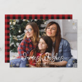 クリスマスファミリーの写真温かい願い シーズンカード (正面/裏面)