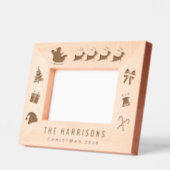 クリスマスファミリーの写真 レーザー彫刻フレーム (左)