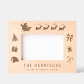クリスマスファミリーの写真 レーザー彫刻フレーム (正面)