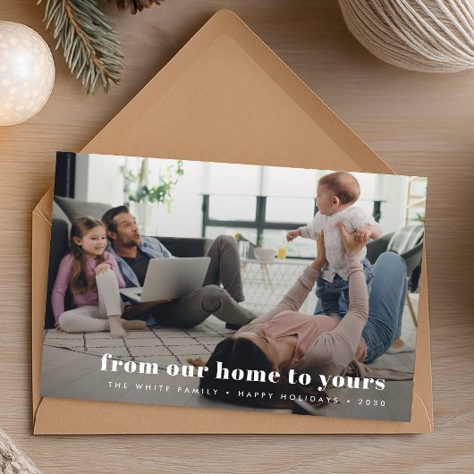 クリスマスファミリーの写真 |私たちの家からあなたの家まで シーズンカード