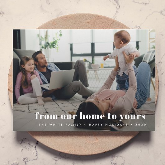 クリスマスファミリーの写真 |私たちの家からあなたの家まで シーズンカード