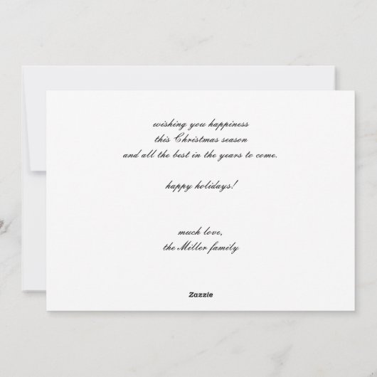 クリスマスファミリーを思い出すために12月を作る シーズンカード (裏面)