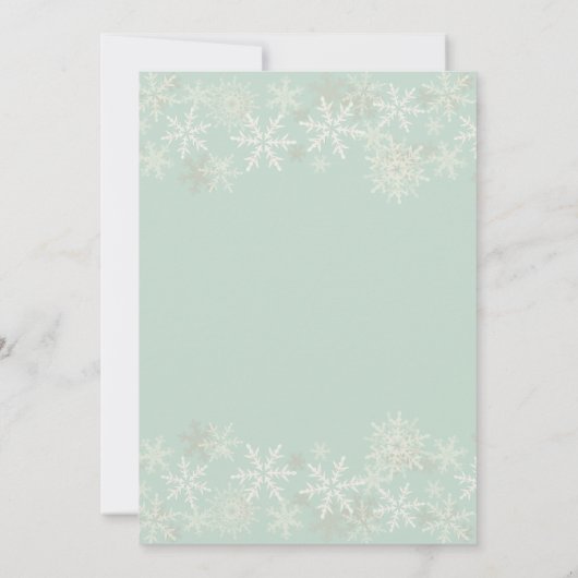 クリスマスファミリーアップデートレター雪片カード 招待状 (裏面)