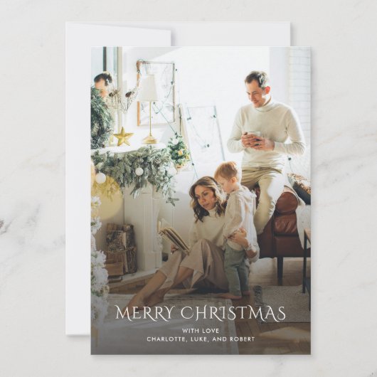 クリスマスファミリーエレガント写真 シーズンカード (正面)