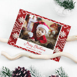 クリスマスファミリーエレガント写真 シーズンポストカード