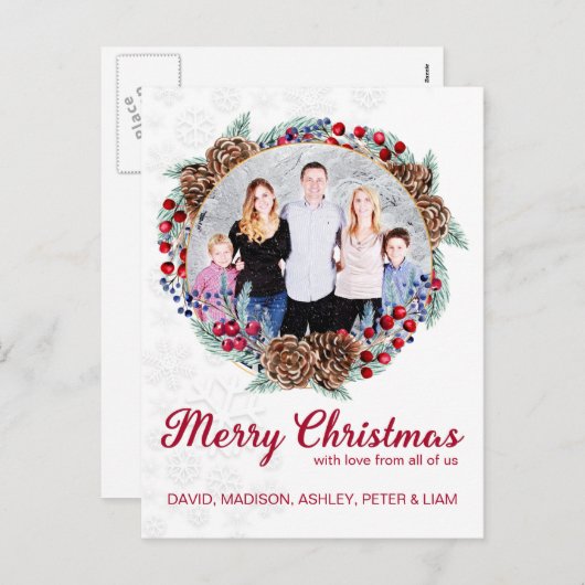 クリスマスファミリーカスタムの写真 シーズンポストカード (正面/裏面)