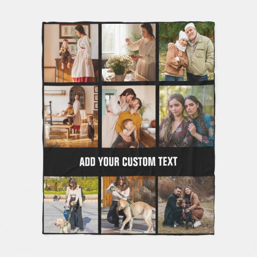 クリスマスファミリーカスタムフォトカレッジ フリースブランケット (正面)