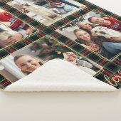 クリスマスファミリーカスタム4写真ホリデープレイド シェルパブランケット (3/4)