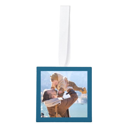 クリスマスファミリーキープサケオーナメント キューブオーナメント (正面)