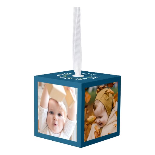 クリスマスファミリーキープサケオーナメント キューブオーナメント (裏面アングル)