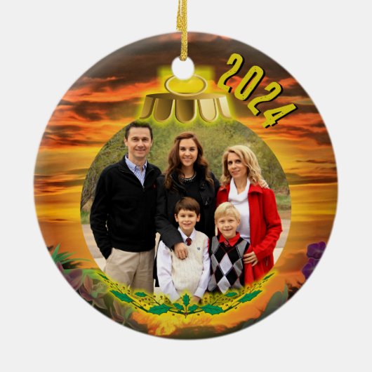 クリスマスファミリーサンセット2584 セラミックオーナメント (裏面)