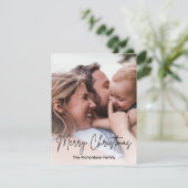 クリスマスファミリーシンプルフォトモダンホリデーカード シーズンカード (スタンド正面)
