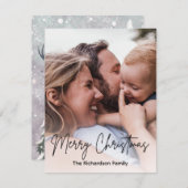 クリスマスファミリーシンプルフォトモダンホリデーカード シーズンカード (正面/裏面)