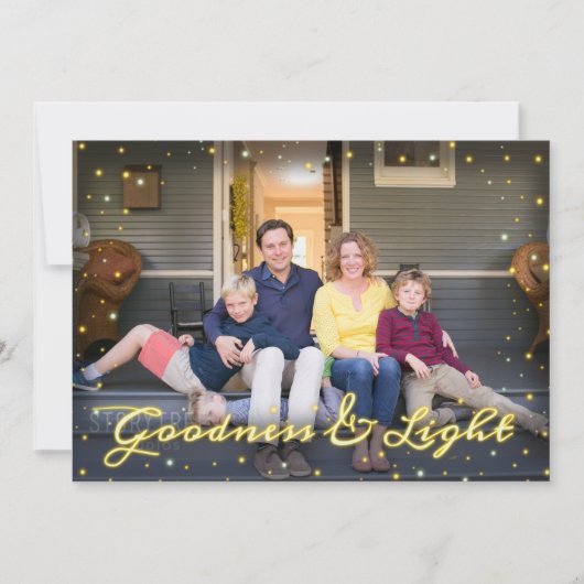 クリスマスファミリーシンプル写真の良さと明るさ シーズンカード (正面)